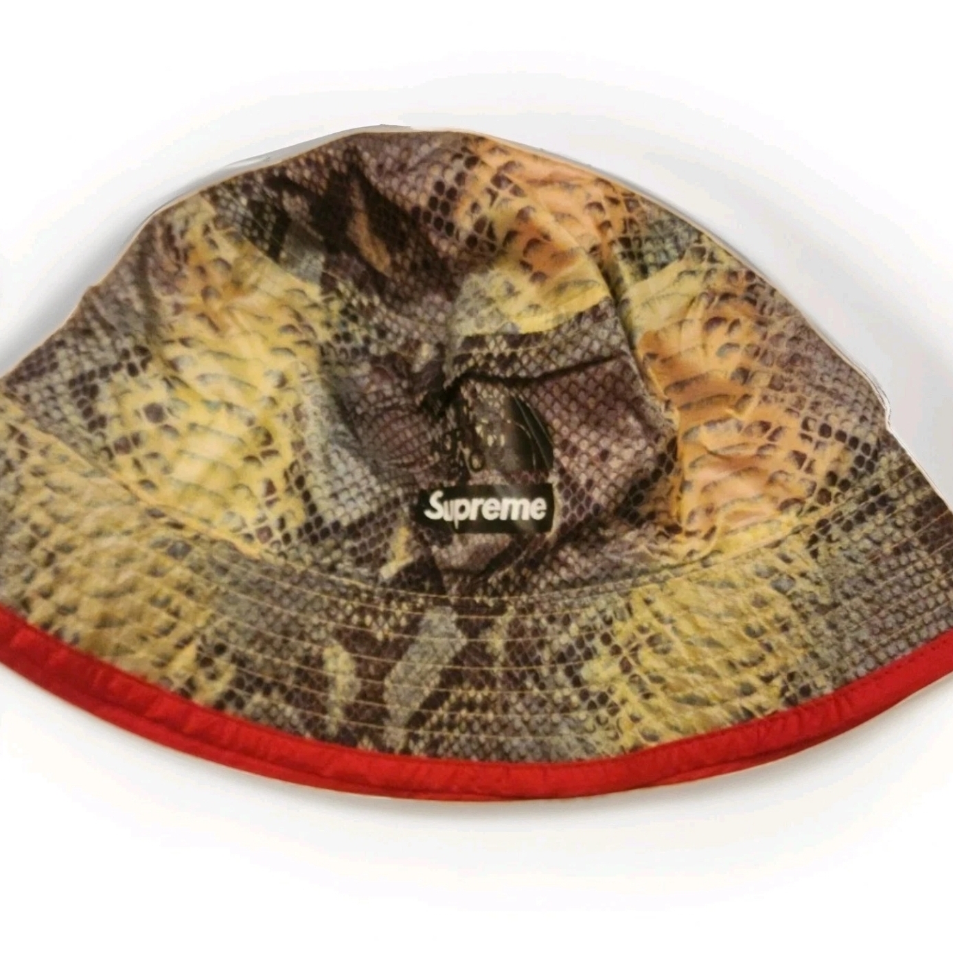 The North Face X Supreme Reptile Pattern Unisex Bucket Hat - Yellow And Brown